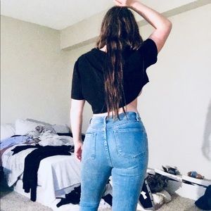 Light denim skinny jeans